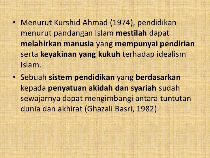 Konsep pendidikan menurut islam