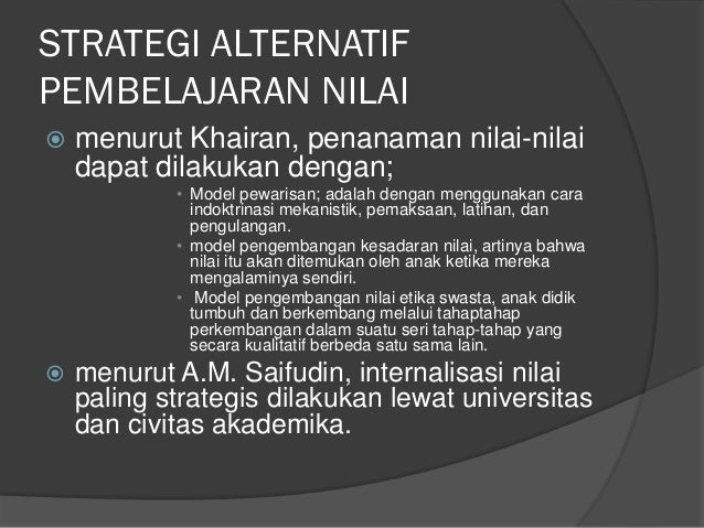 Konsep pendidikan nilai