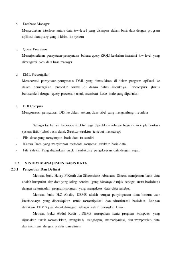 Konsep pengelolaan basis data spasial sig