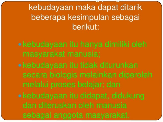 Makalah Kebudayaan Kesimpulan Kebudayaan