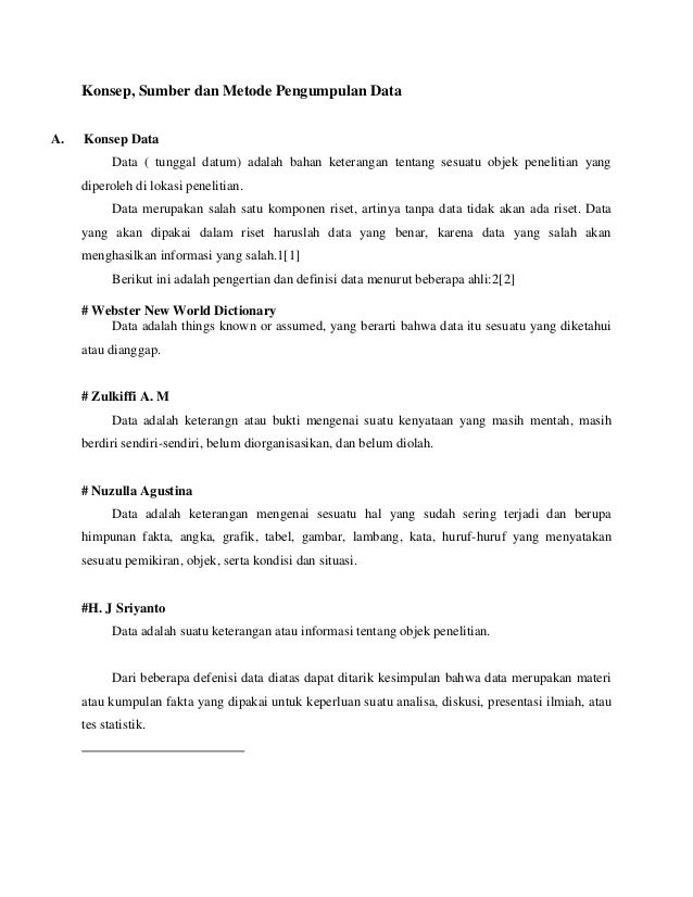 Konsep pengumpulan data