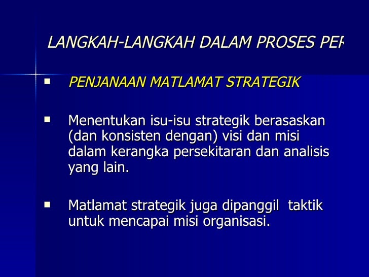 Konsep perancangan dan pengurusan strategik