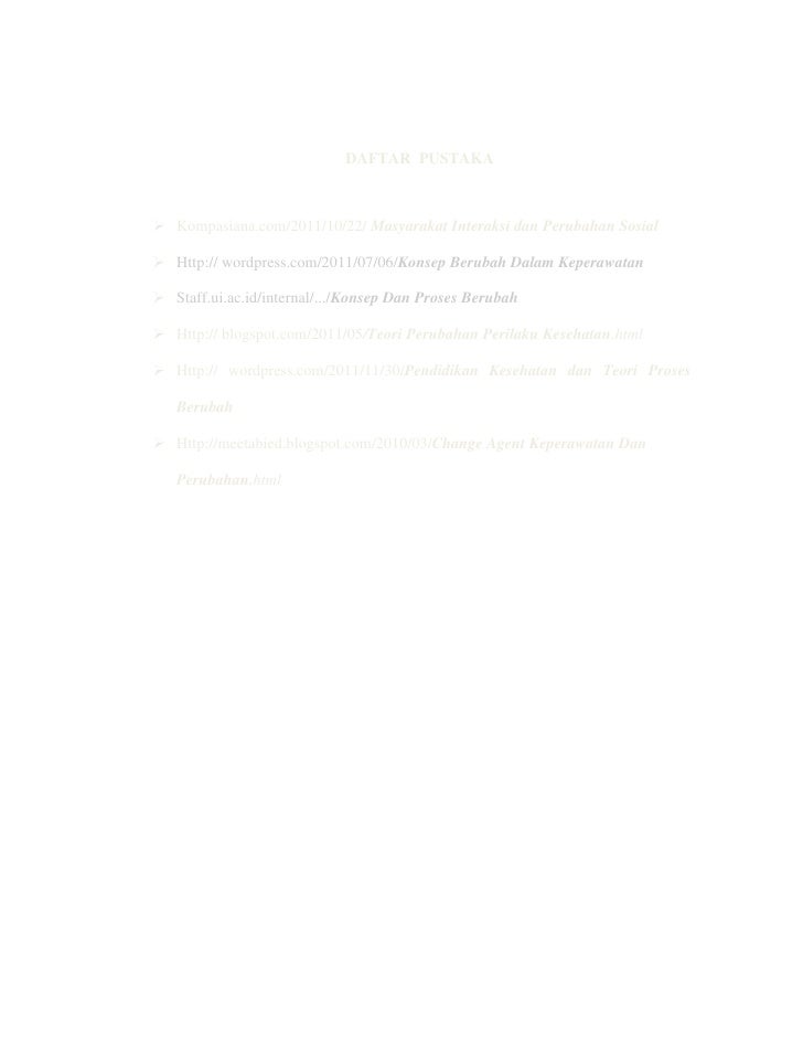 Konsep perubahan dalam keperawatan