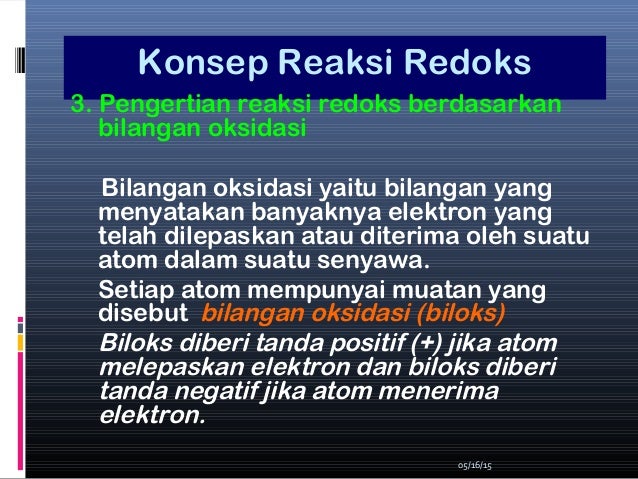 Konsep redox reaksi oksidasi reduksi