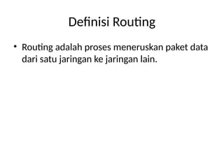 Comprehensive Overview of Routing Concepts in Computer Networks | PPTX