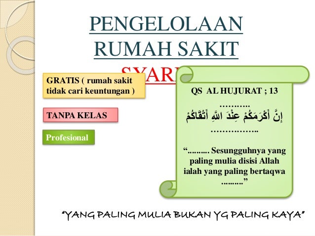 Konsep rumah sakit syariah Konsep rumah sakit syariah