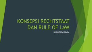 KONSEPSI RECHTSTAAT
DAN RULE OF LAW
HUKUM TATA NEGARA
 