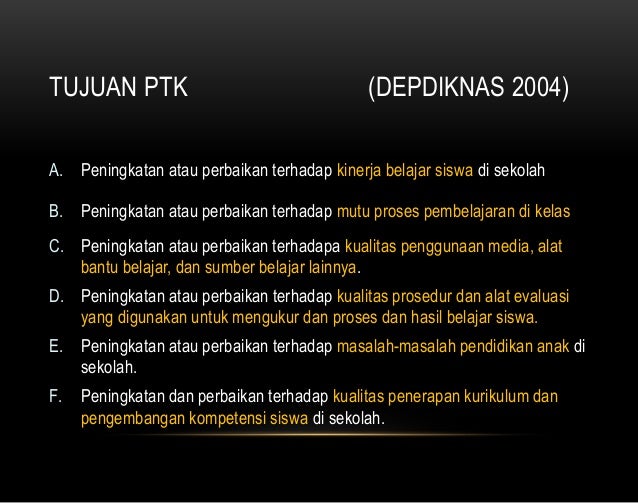 Konsep teori dan contoh PTK