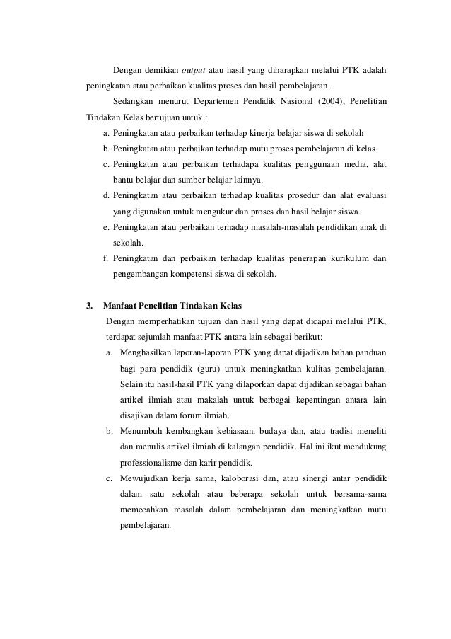 Konsep teori dan contoh PTK