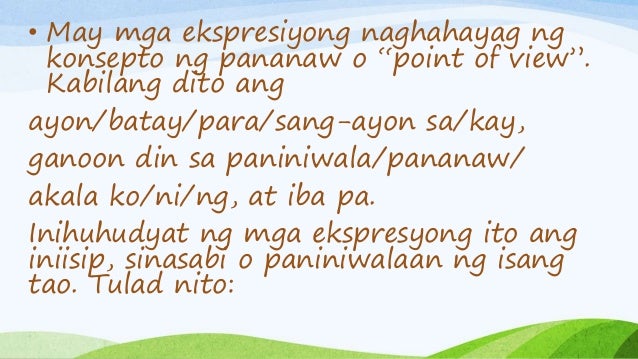 Halimbawa Ng Pananaw Sa Buhay Konsepto ng pananaw komentaryong panradyo