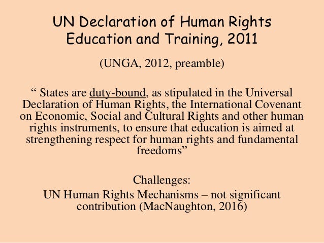 Universal Human Rights Education And Sports