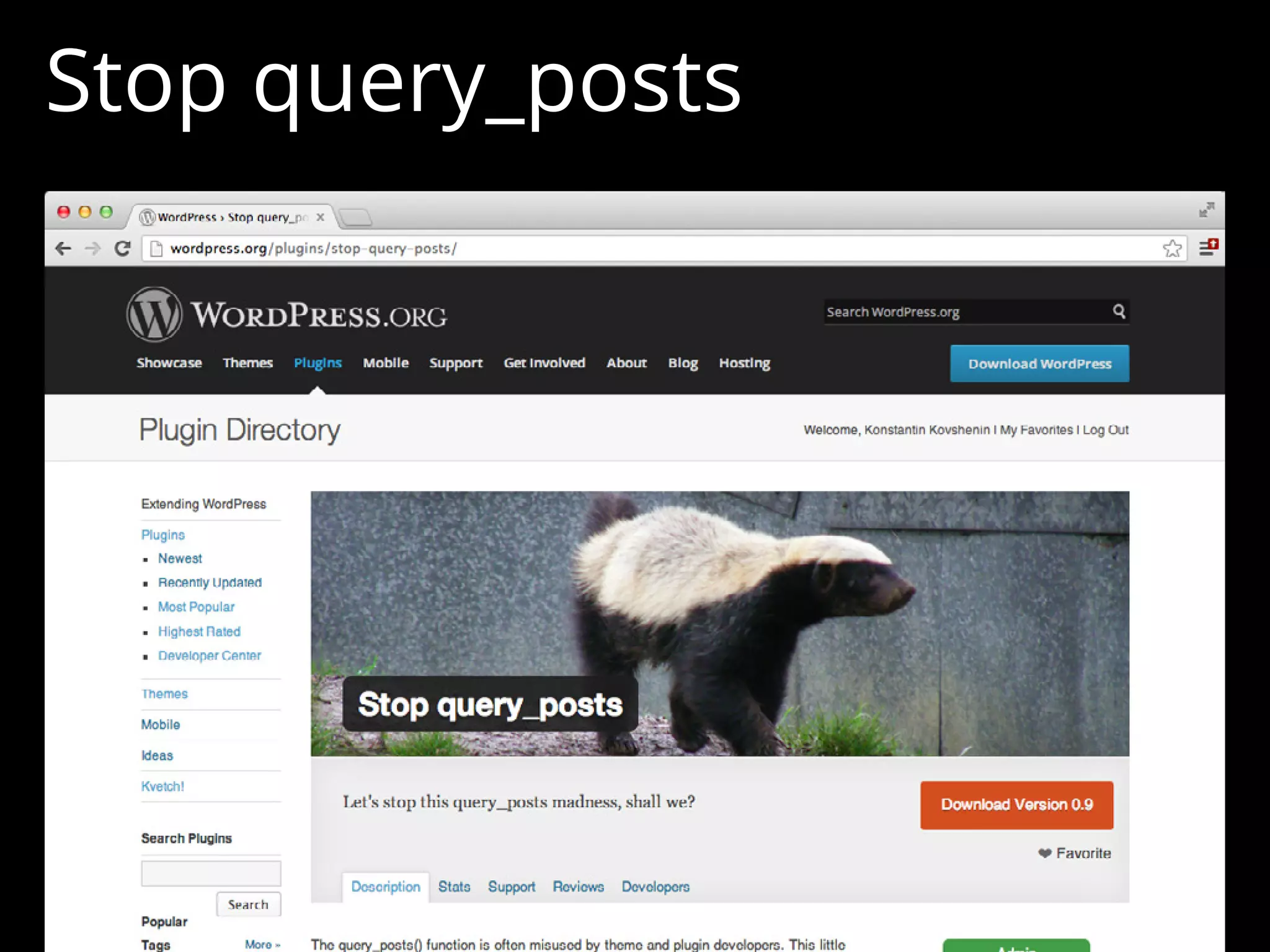 Stop query_posts
 