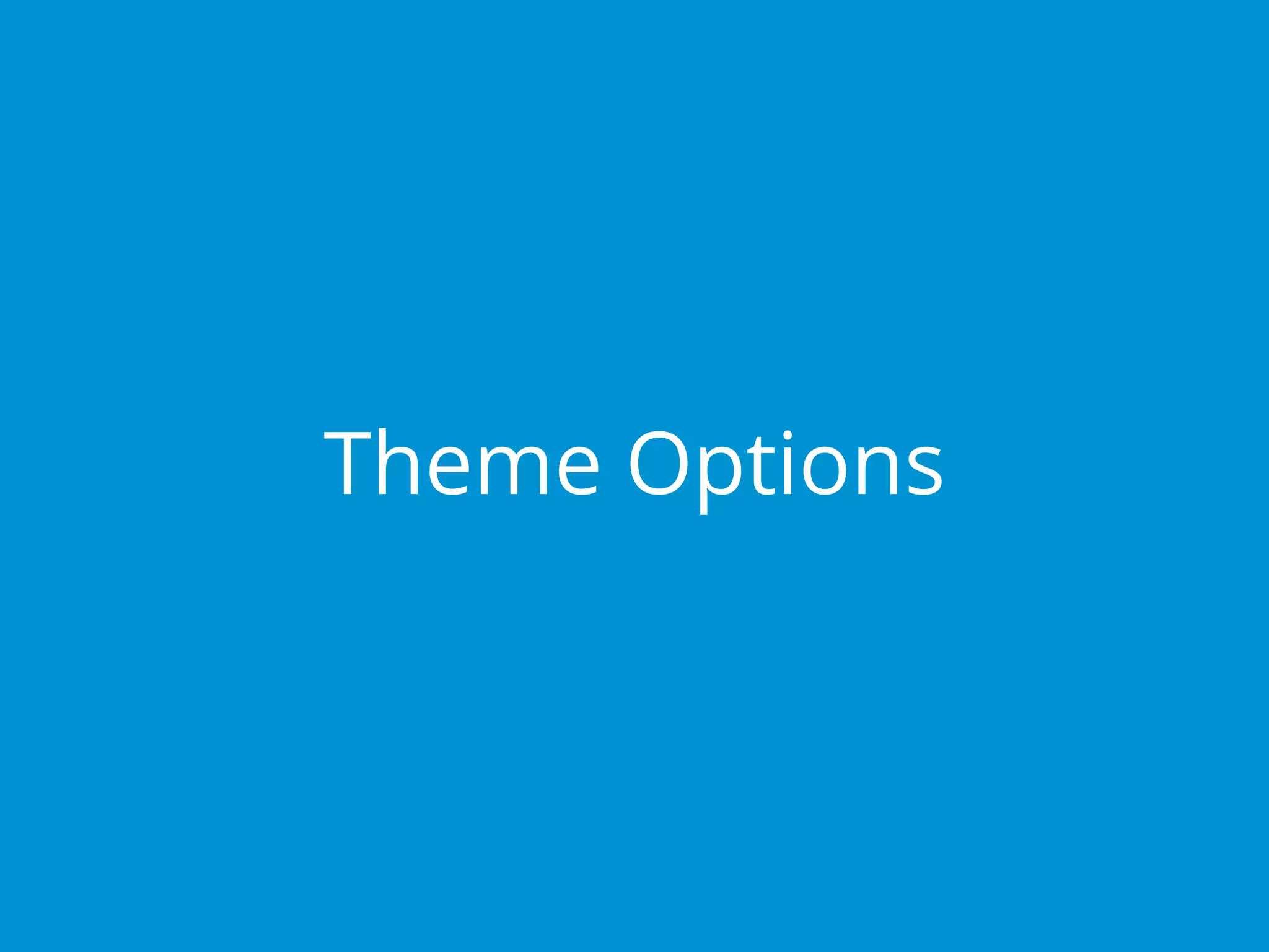Theme Options
 