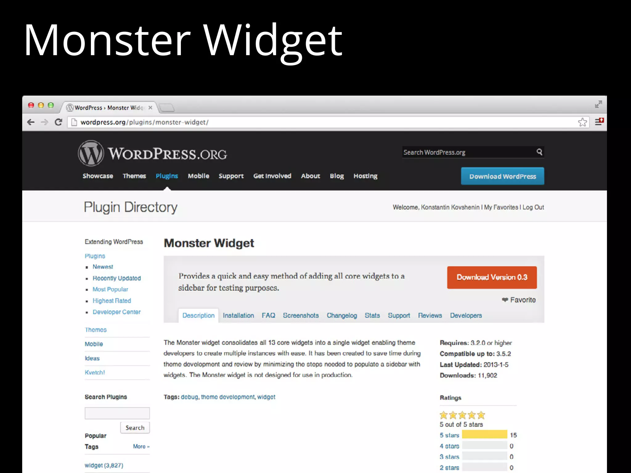 Monster Widget
 