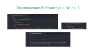 Подключение библиотеки в Drupal 8
 