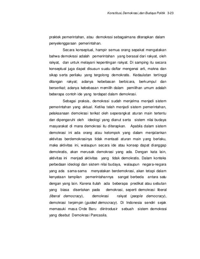 Konstitusi, demokrasi, dan budaya politik