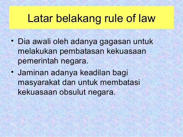 Konstitusi Rule Of Law