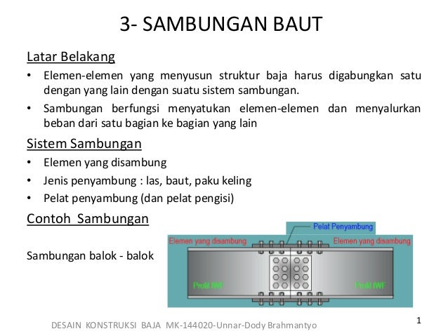 Konstruksi Baja 3 Sambungan Baut