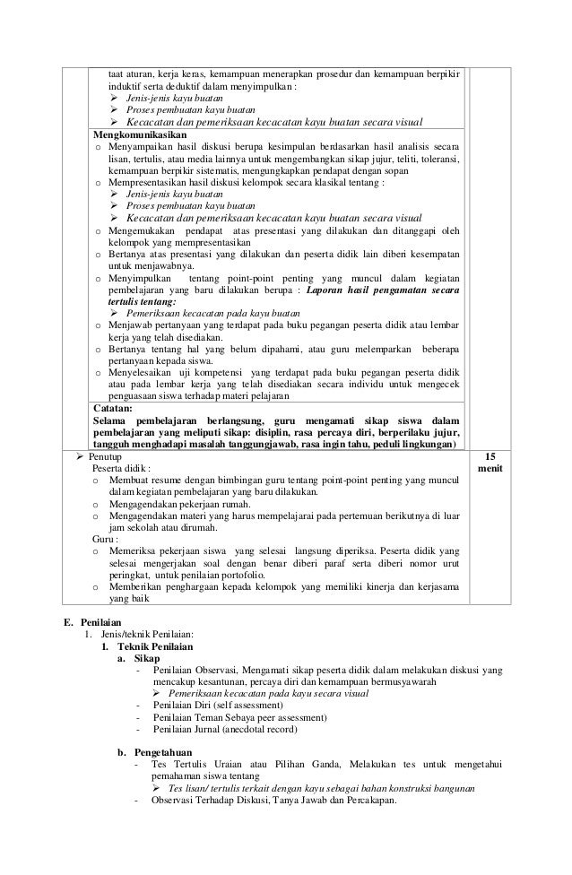 Rpp Smk Konstruksi Bangunan Kelas X