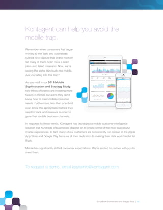 Kontagent: 2013 Mobile sophistication & strategy study May 2013