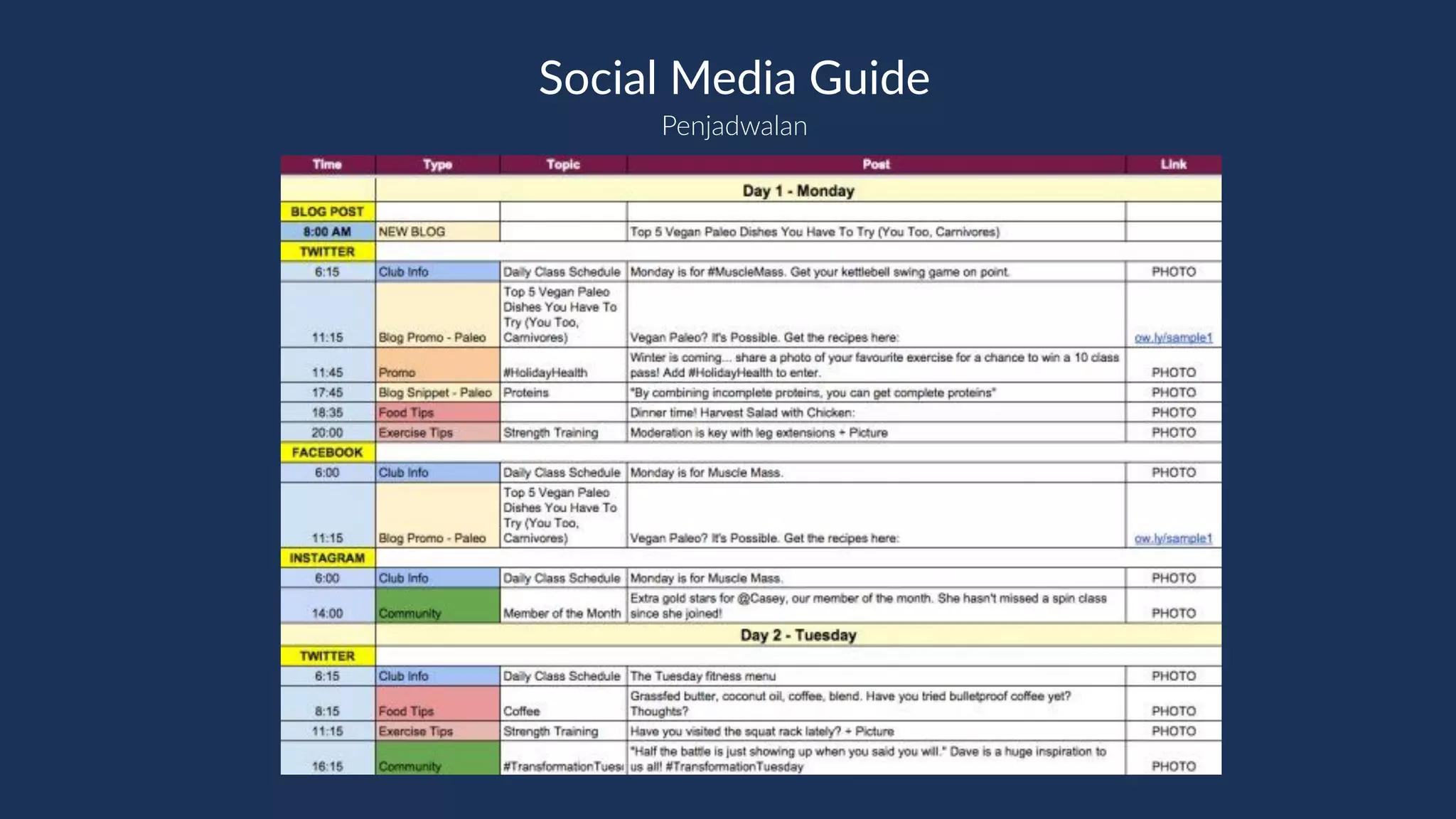 Penjadwalan
Social Media Guide
 