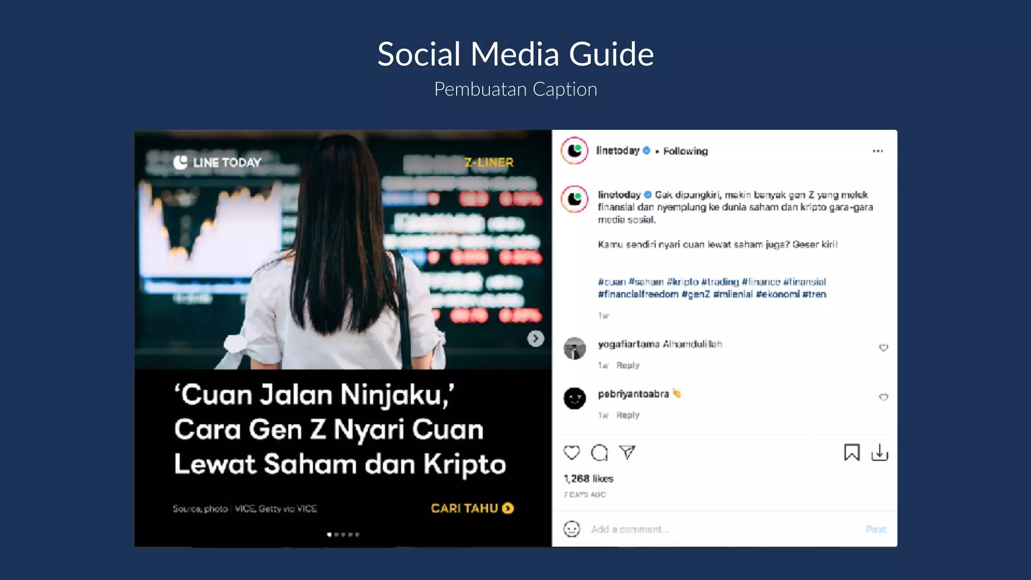Pembuatan Caption
Social Media Guide
 