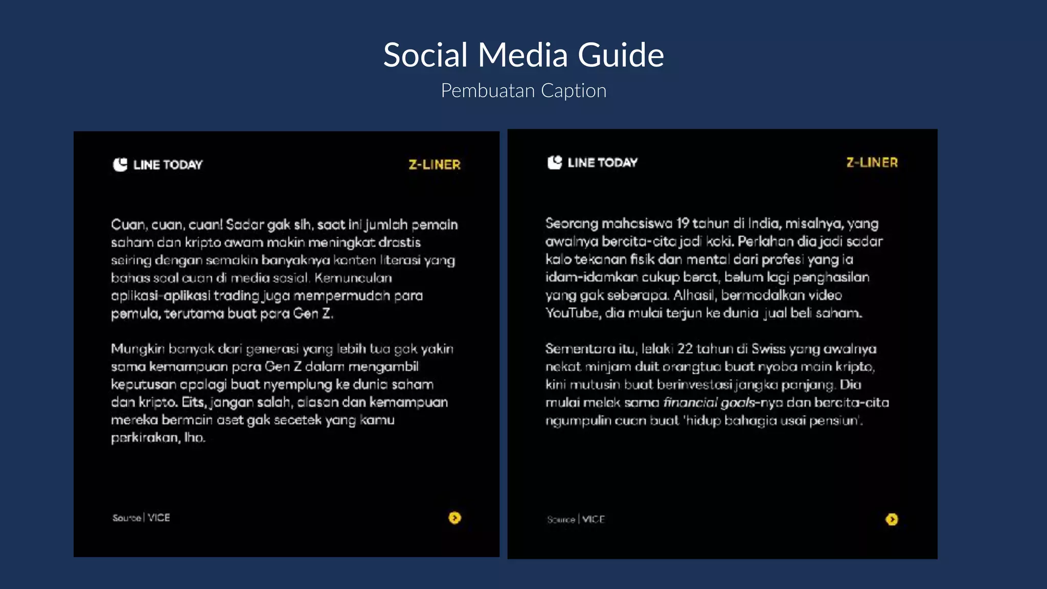 Pembuatan Caption
Social Media Guide
 