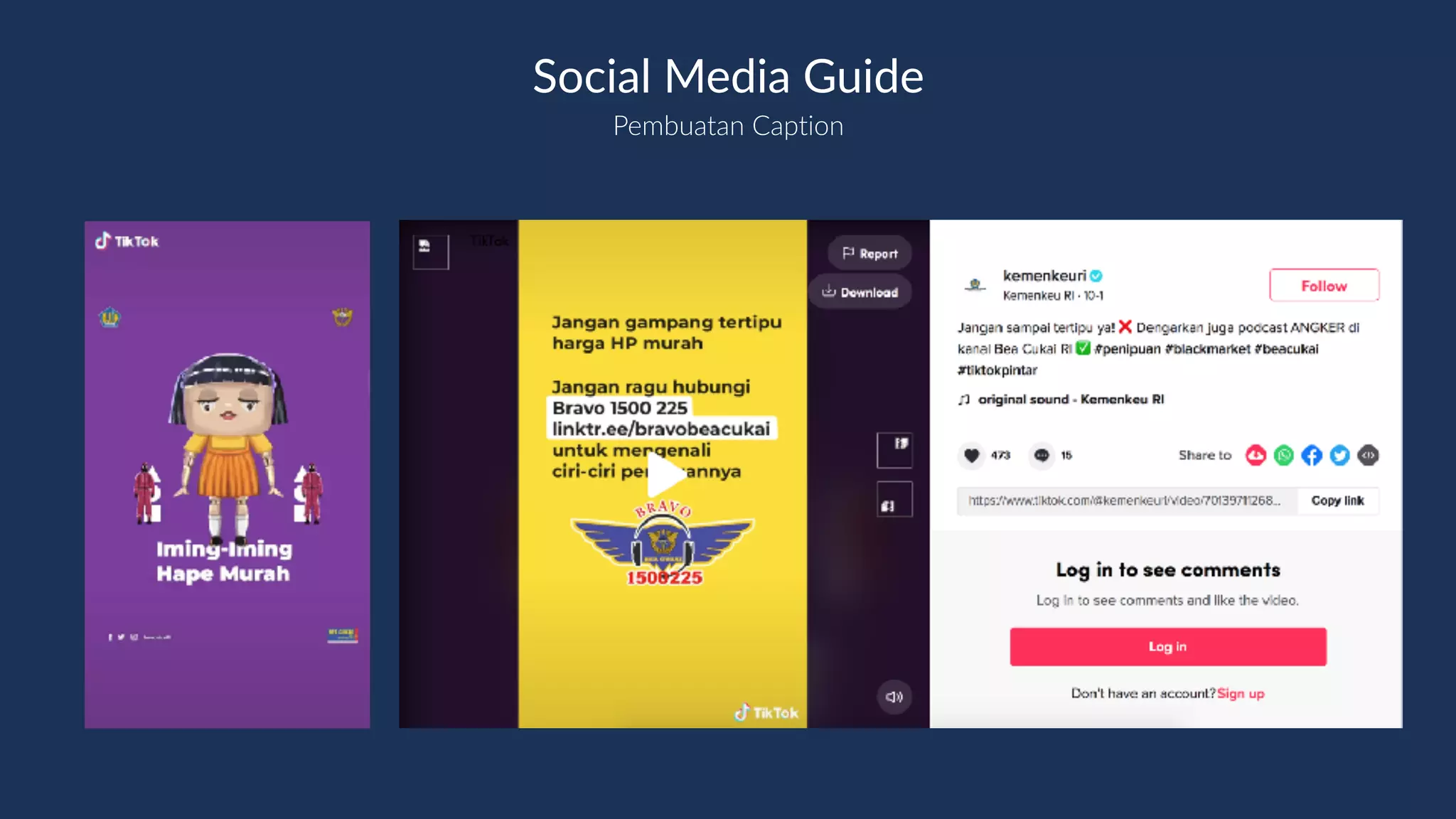 Pembuatan Caption
Social Media Guide
 