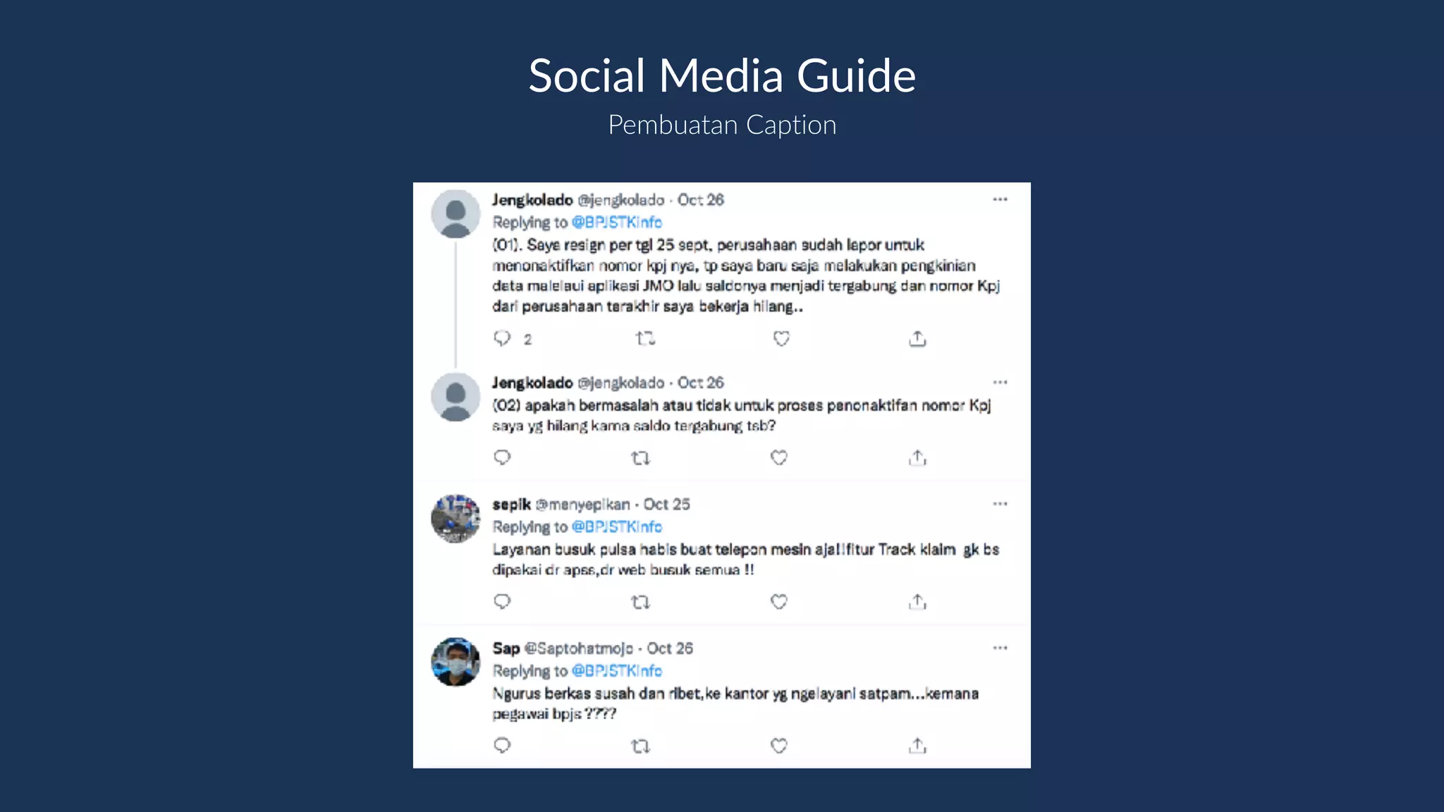 Pembuatan Caption
Social Media Guide
 