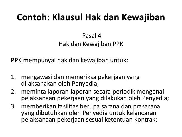 Kontrak berdasarkan perpres 54 tahun 2010 dan Perubahannya