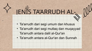 KONTRAKDIKSI DALIL(TA’ARUDH AL-ADILLAH).pptx