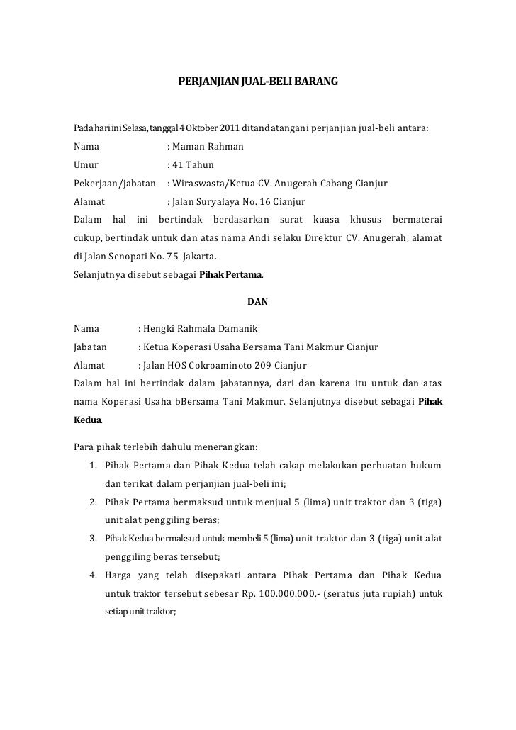 Contoh Surat Jual Beli Motor Malaysia