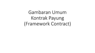 Gambaran Umum
Kontrak Payung
(Framework Contract)
 