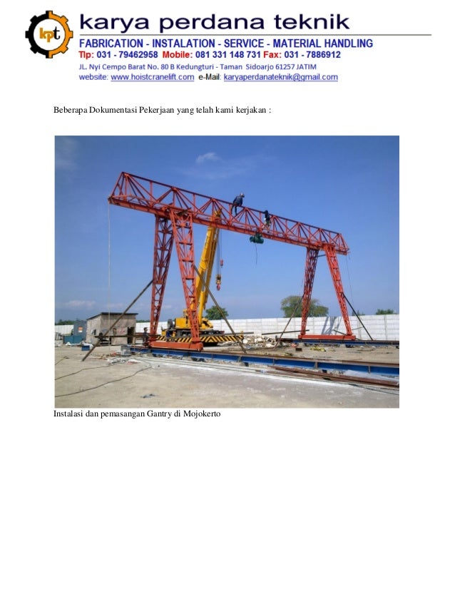 Jual Hoist Crane Lift Indonesia Karya Perdana Teknik