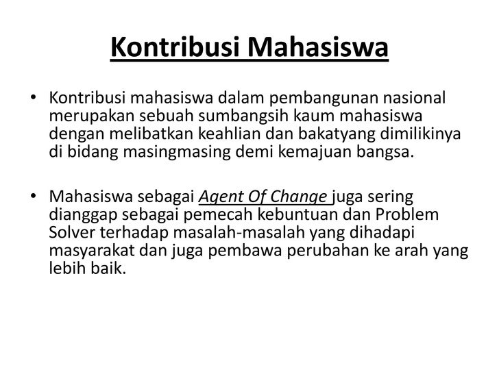 Kontribusi Mahasiswa Dalam Pembangunan Nasional New