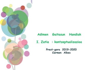 Prest-gara 2019-2020
Carmen Albes
Adimen Gaitasun Handiak
I. Zatia : kontzeptualizazioa
 