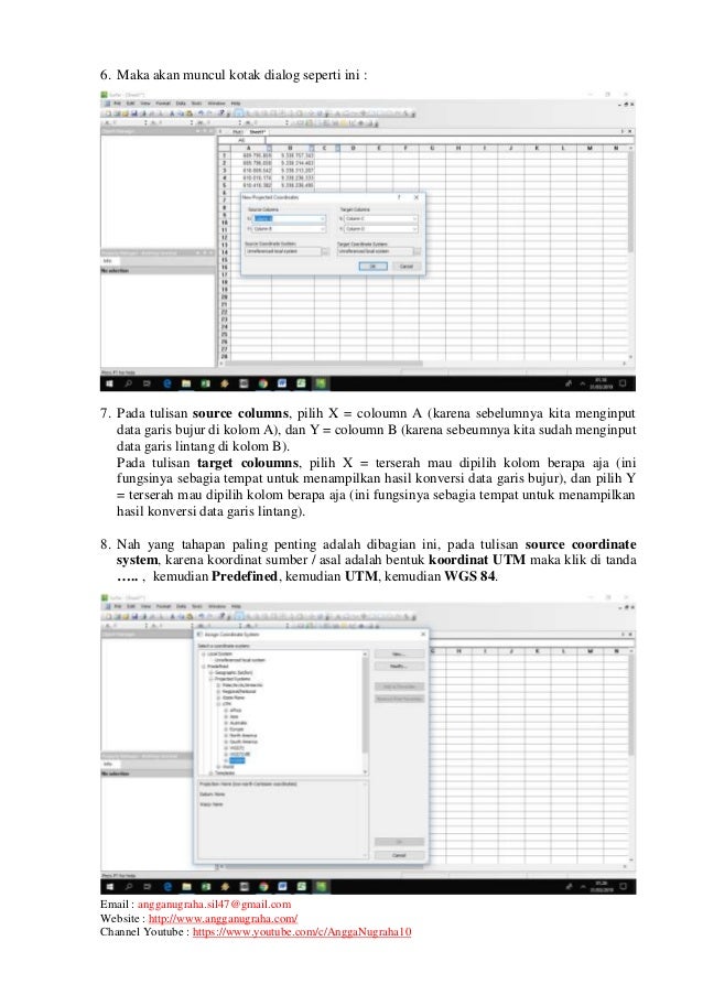 Konversi Koordinat Geografis Ke Utm Dan Sebaliknya Menggunakan Softwa Konversi Koordinat Geografis Ke Utm Dan Sebaliknya Menggunakan Softwa