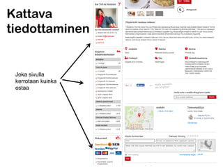 Kattava
tiedottaminen
Joka sivulla
kerrotaan kuinka
ostaa
 