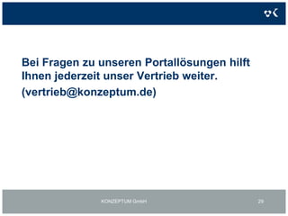 3. Individuelle Portallösung auf bestehender DatenstrukturWebstatistikprofil- BeispielKONZEPTUM GmbH26