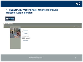 1. TELERATE-Web-Portale: Online RechnungBeispiel-Login-BereichKONZEPTUM GmbH5