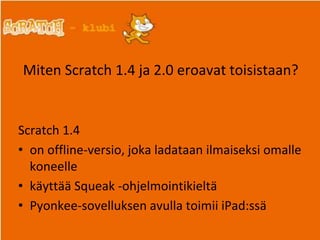 Scratch-logon ja kissan tekijänoikeustiedot:
"Scratch Logo" by http://info.scratch.mit.edu/Community_Guidelines. Original
...