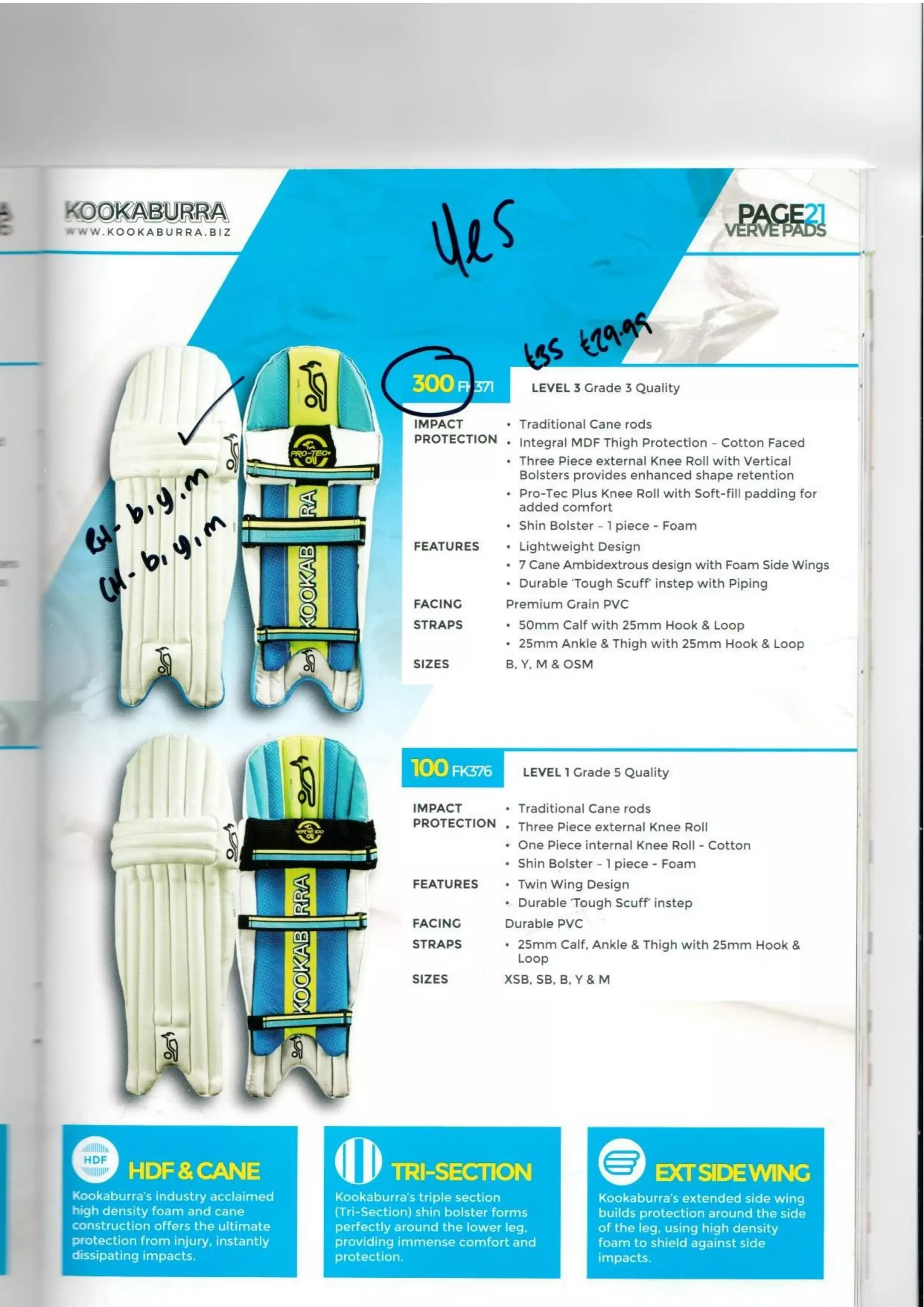 Kookaburra Elite Eco - Pantaloni da Cricket, Taglia J10