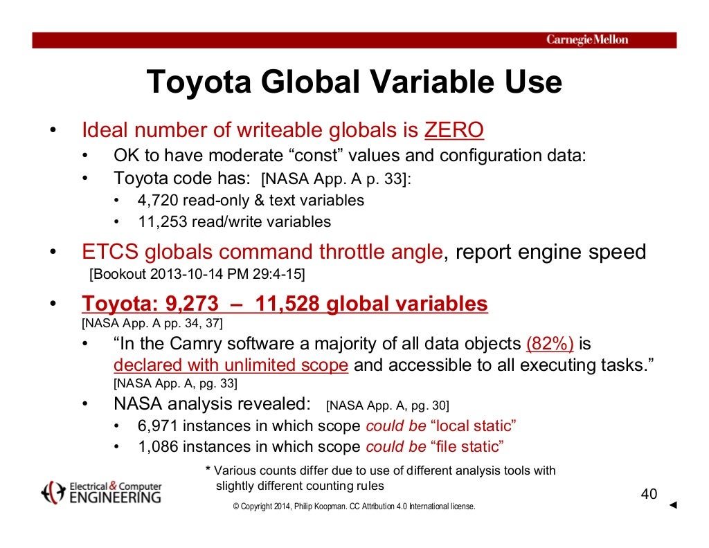 Case Study of Toyota Unintended Acceleration and Software Safety