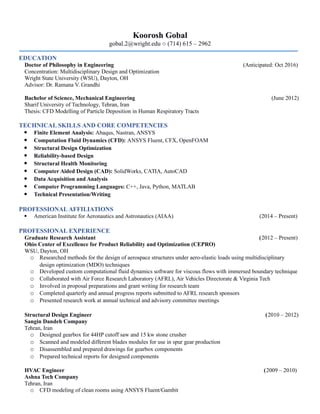 Koorosh gobal Resume | PDF