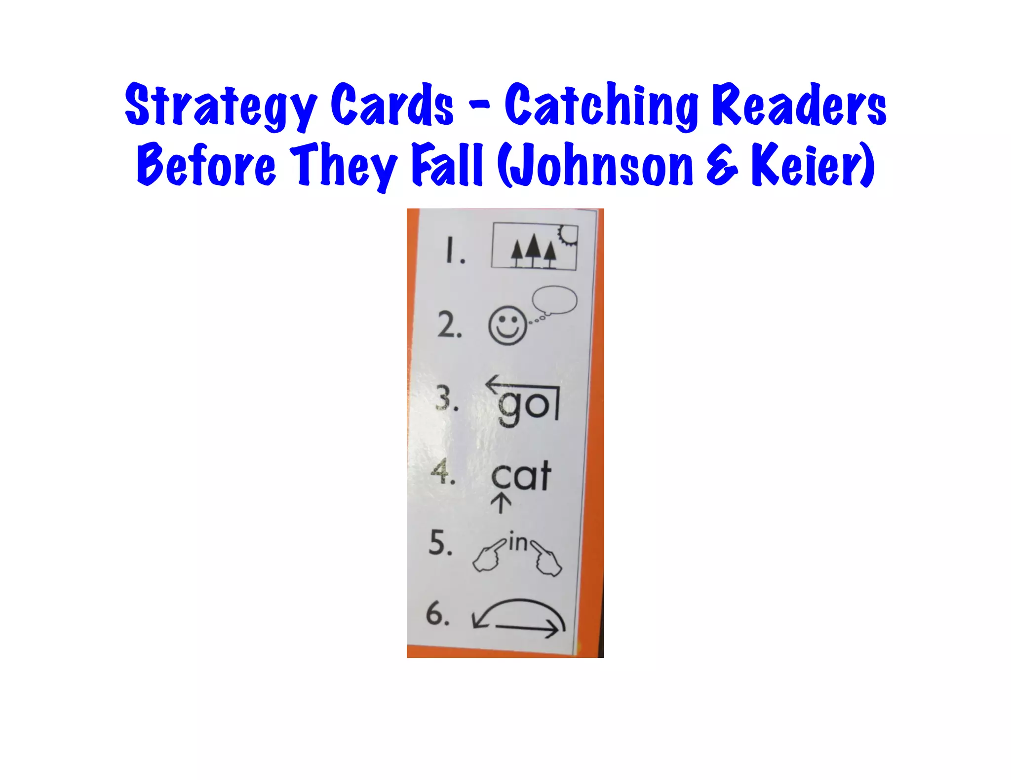 Strategy Cards – Catching Readers
Before They Fall (Johnson & Keier)

 