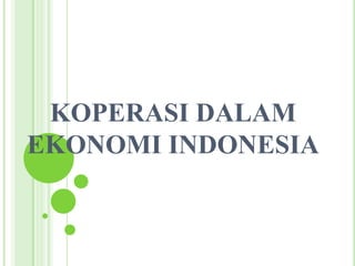 KOPERASI DALAM
EKONOMI INDONESIA

 