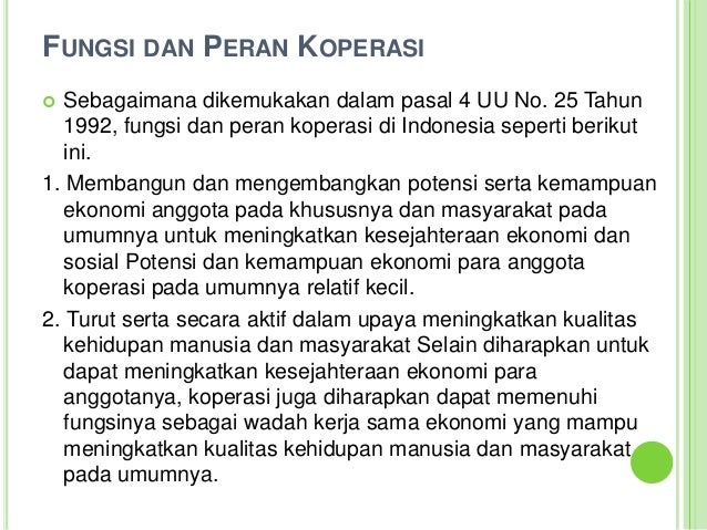 Koperasi Dalam Ekonomi Indonesia
