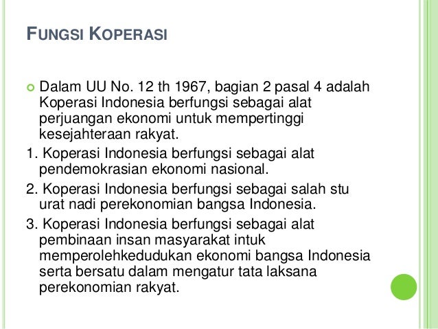 Koperasi Dalam Ekonomi Indonesia