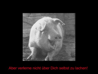 Aber verlerne nicht über Dich selbst zu lachen! 