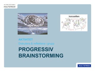 PROGRESSIV
BRAINSTORMING
AKTIVITET
Diskutera & reflektera i grupp
 